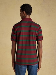 Joules Woody Green & Port Striped Cotton Pique Polo Shirt - Image 2 of 9