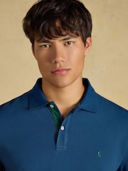 Joules Blue Long Sleeve Cotton Pique Polo Shirt - Image 6 of 9