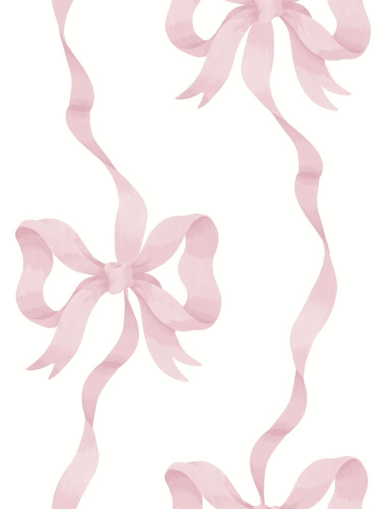 Cath Kidston Pink and Red Ribbon Bow 10M Wallpaper - Image 2 of 5 Cath Kidston Pink and Red Ribbon Bow 10M Wallpaper - Image 2 of 5