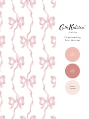 Cath Kidston Pink and Red Ribbon Bow 10M Wallpaper - Image 4 of 5