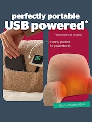 Silentnight Natural Teddy Fleece Boucle USB Heated Cuddle Cushion - Image 3 of 9