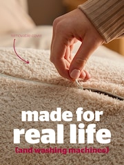 Silentnight Natural Teddy Fleece Boucle USB Heated Cuddle Cushion - Image 7 of 9