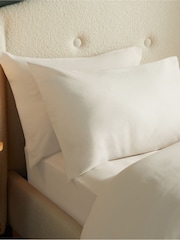 Silentnight Almond White Brushed Cotton Pillowcase Pair - Image 1 of 6
