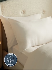 Silentnight Almond White Brushed Cotton Pillowcase Pair - Image 2 of 6