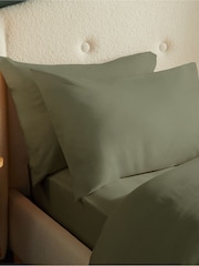 Silentnight Green Brushed Cotton Pillowcase Pair - Image 1 of 6