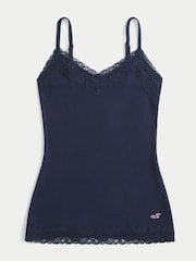 Hollister Blue Strappy Lace Atrim Slim and Snatch Camisole - Image 4 of 4