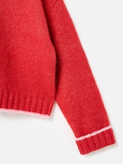 Oliver Bonas Red Trim Crew Neck Knitted Jumper - Image 4 of 6
