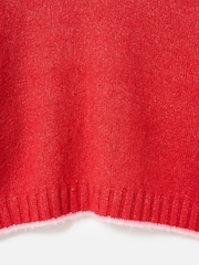 Oliver Bonas Red Trim Crew Neck Knitted Jumper - Image 5 of 6