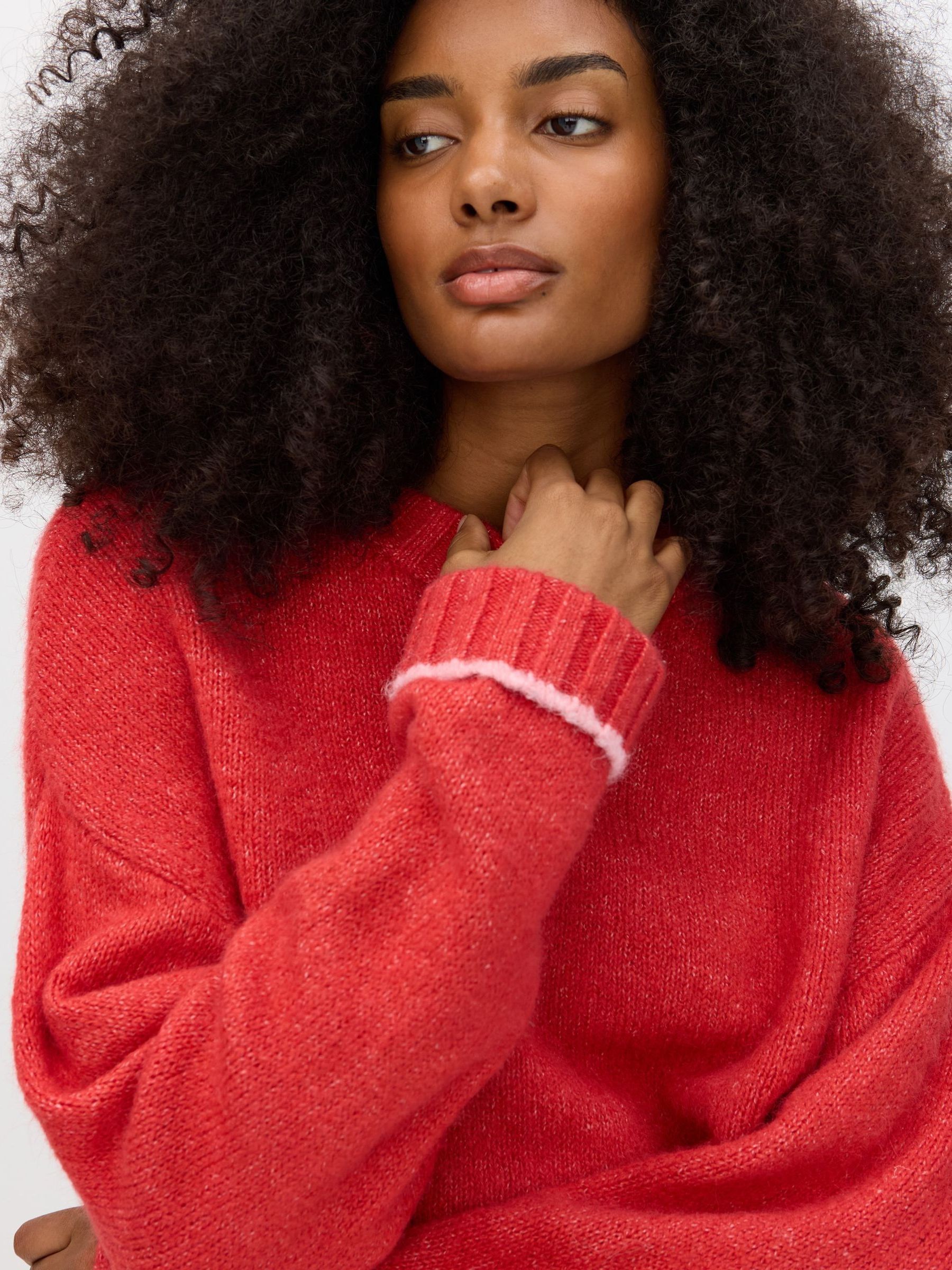 Buy Oliver Bonas Red Trim Crew Neck Knitted Jumper from the Next