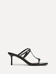 Linzi Black Westside T-Bar Mule Heeled Sandals - Image 1 of 4