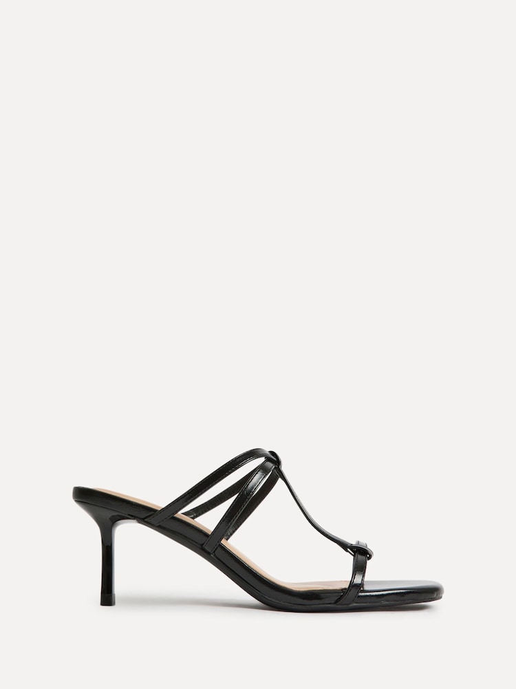 Linzi Black Westside T-Bar Mule Heeled Sandals - Image 1 of 4 Linzi Black Westside T-Bar Mule Heeled Sandals - Image 1 of 4