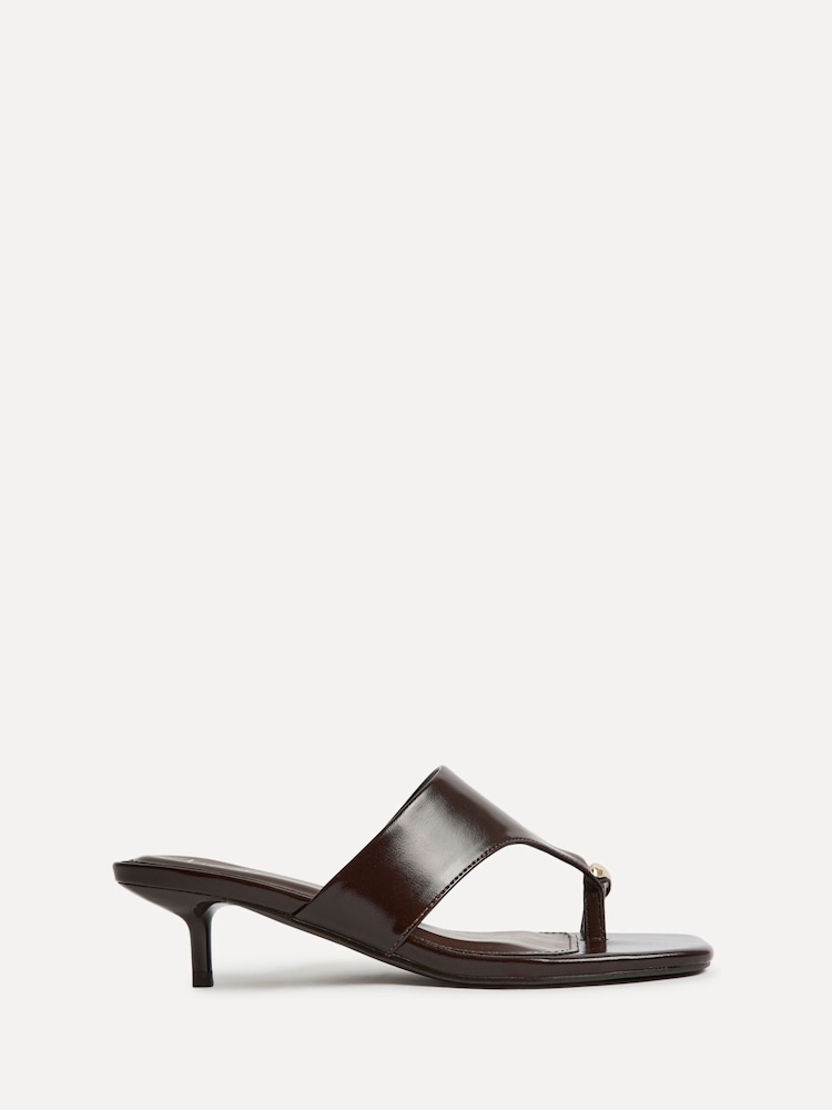 Linzi Brown Manhattan Toe Ring Mule Heeled Sandals - Image 2 of 5 Linzi Brown Manhattan Toe Ring Mule Heeled Sandals - Image 2 of 5