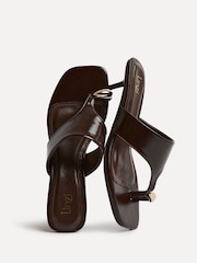 Linzi Brown Manhattan Toe Ring Mule Heeled Sandals - Image 5 of 5