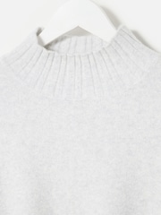 Oliver Bonas Grey Sparkle Funnel Neck Knitted Jumper - Image 5 of 8