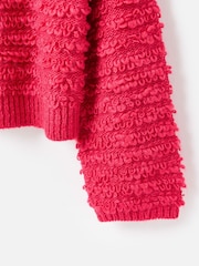 Oliver Bonas Pink Loop Zip Up Collared Knitted Bomber Jacket - Image 7 of 8