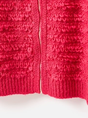 Oliver Bonas Pink Loop Zip Up Collared Knitted Bomber Jacket - Image 8 of 8