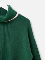 Oliver Bonas Green Roll Neck Knitted Jumper - Image 6 of 8