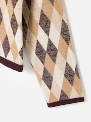 Oliver Bonas Brown Diamond Sparkle Zip Up Cardigan - Image 7 of 8