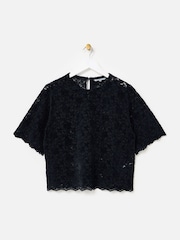 Oliver Bonas Lace Short Sleeve T-Shirt - Imagen 3 de 7