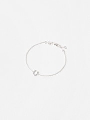 Oliver Bonas Silver Dixon Hammered Horseshoe Charm Chain Bracelet - Image 1 of 4