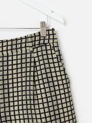 Oliver Bonas Green Checked Jacquard Cropped Wide Leg Trousers - Image 6 of 7