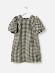Oliver Bonas Checked Jacquard Puff Sleeve Mini Dress - Imagen 3 de 8