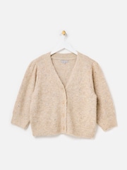 Oliver Bonas Natural Studded V-Neck Knitted Cardigan - Image 3 of 8