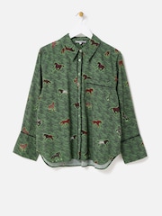 Oliver Bonas Green Horse Print Shirt - Image 3 of 8