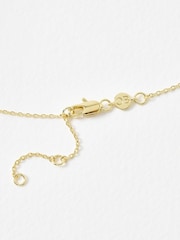 Oliver Bonas Green Celeste Moon & Star Onyx Inlay Pendant Necklace - Image 3 of 4