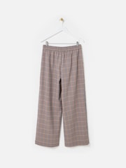 Oliver Bonas Blue Checked Wide Leg Jogger Trousers - Image 2 of 7
