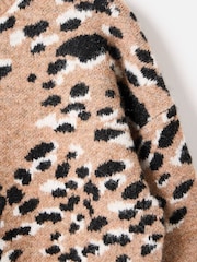 Oliver Bonas Natural Horse Print Crew Neck Knitted Jumper - Image 6 of 8