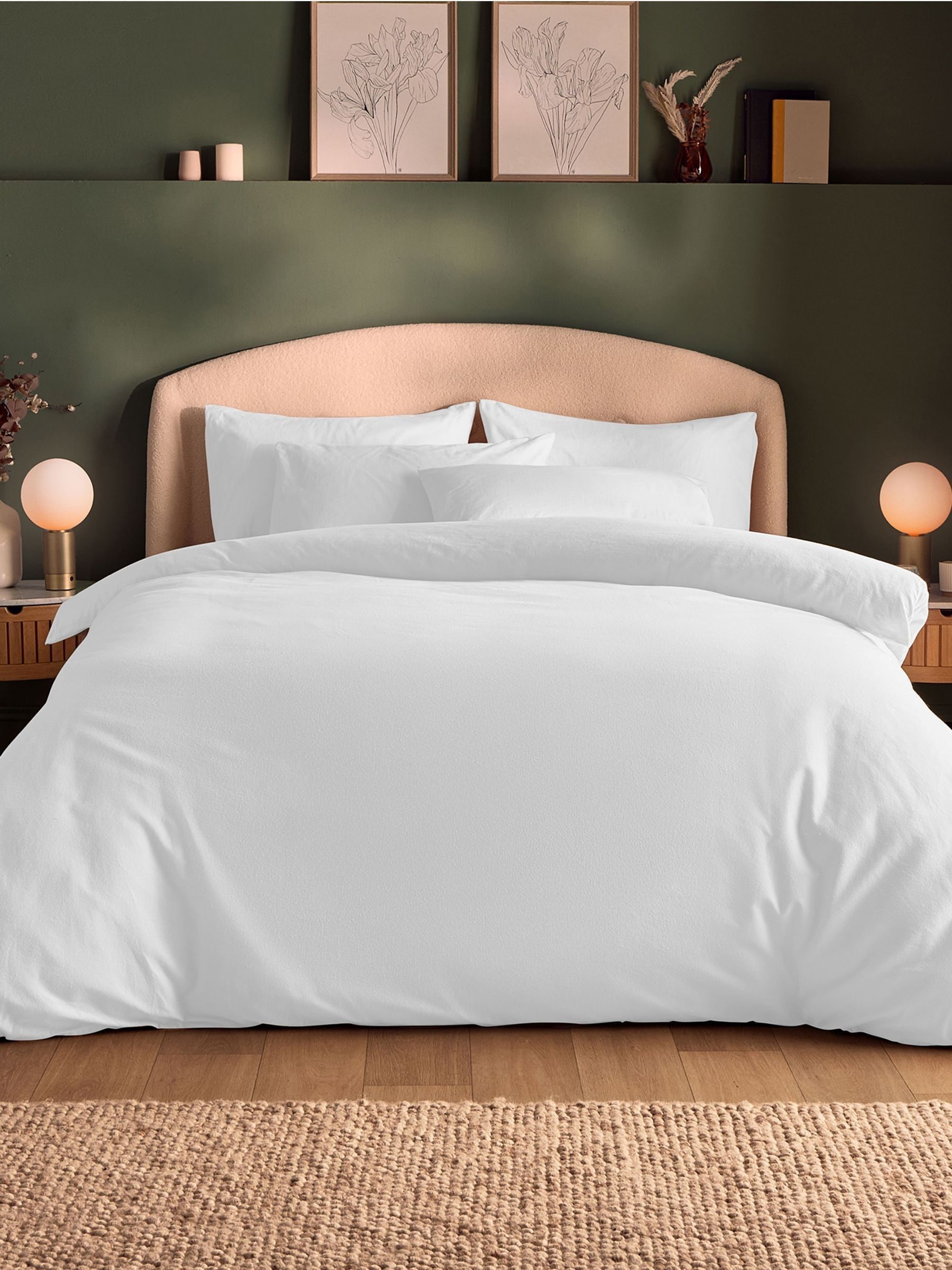 Silentnight Unisex White Brushed Cotton Duvet Cover Set - Image 5