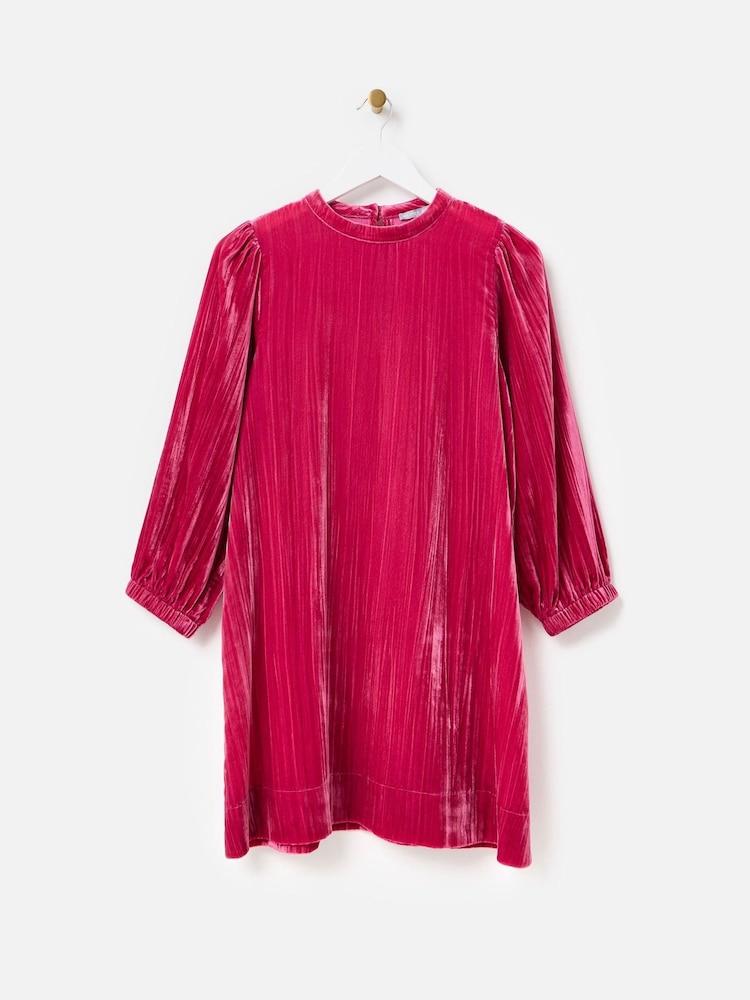 Womens Oliver Bonas Pink Velvet Long Sleeve Mini Dress US 4