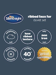 Silentnight Berry Ribbed Faux Fur Duvet Cover Set - Image 8 of 8