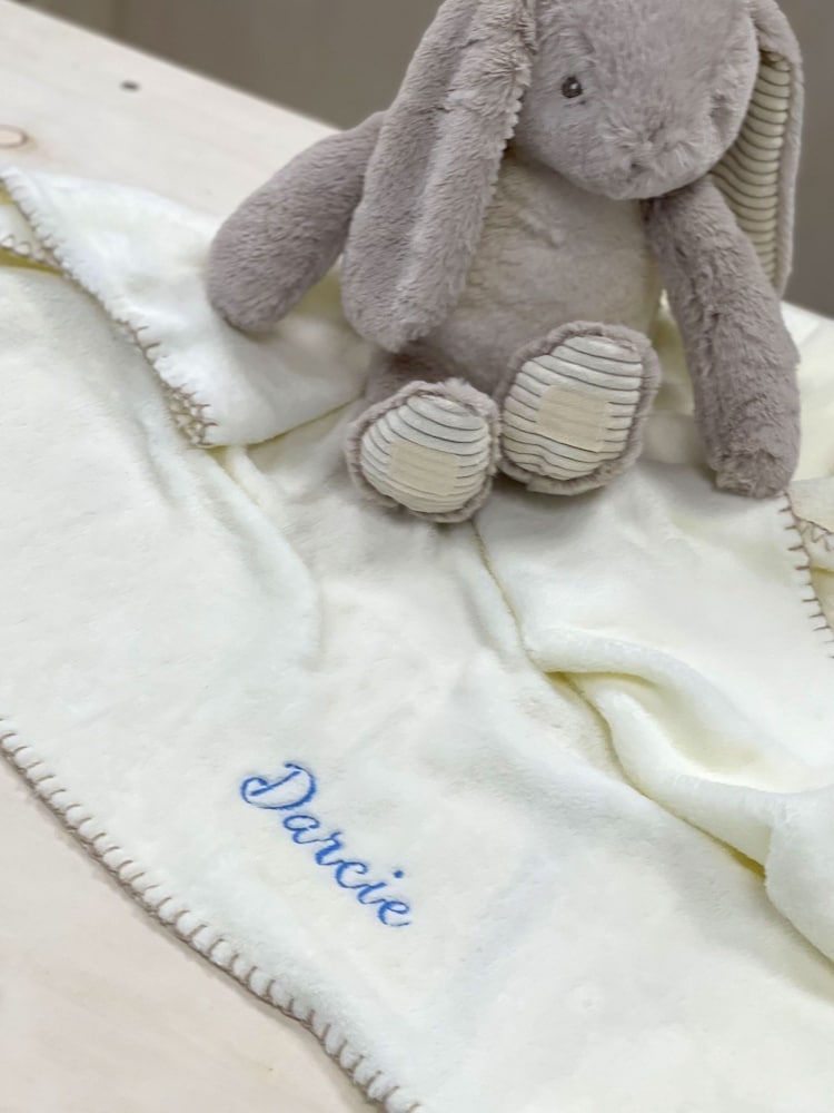 Solesmith Personalised Embroidered Bunny and Blanket Set - Image 2 of 4