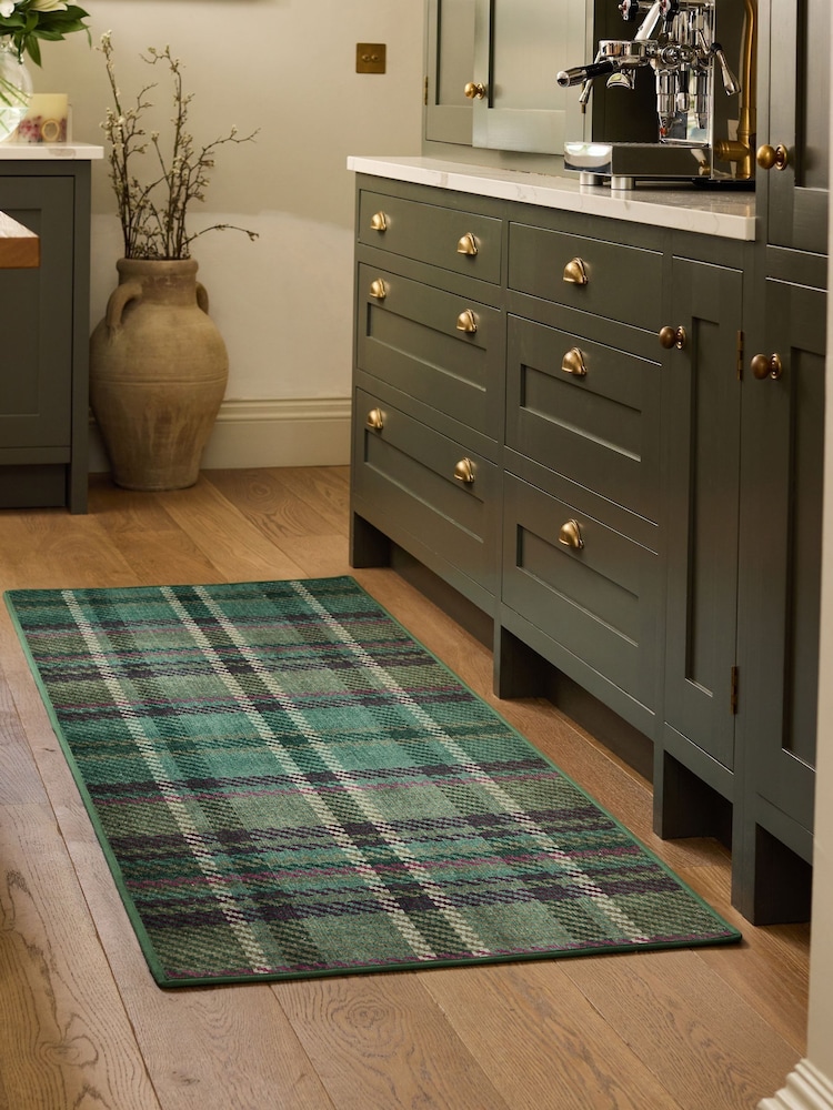 Hug Rug Emerald Isla Plaid Runner - Image 1 of 4 Hug Rug Emerald Isla Plaid Runner - Image 1 of 4