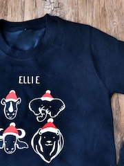 Solesmith Blue Childrens Christmas Safari Jumper - Image 2 of 3