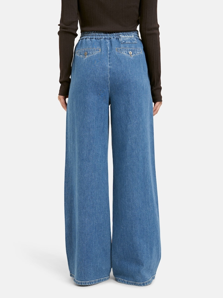 Smith & Soul Blue Wide Leg Drawstring Waist Jeans - Image 2 of 5 Smith & Soul Blue Wide Leg Drawstring Waist Jeans - Image 2 of 5