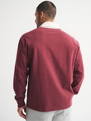 Abercrombie & Fitch Red Long Sleeve Rugby Polo Shirt - Image 2 of 8