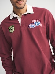 Abercrombie & Fitch Red Long Sleeve Rugby Polo Shirt - Image 4 of 8