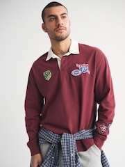 Abercrombie & Fitch Red Long Sleeve Rugby Polo Shirt - Image 6 of 8