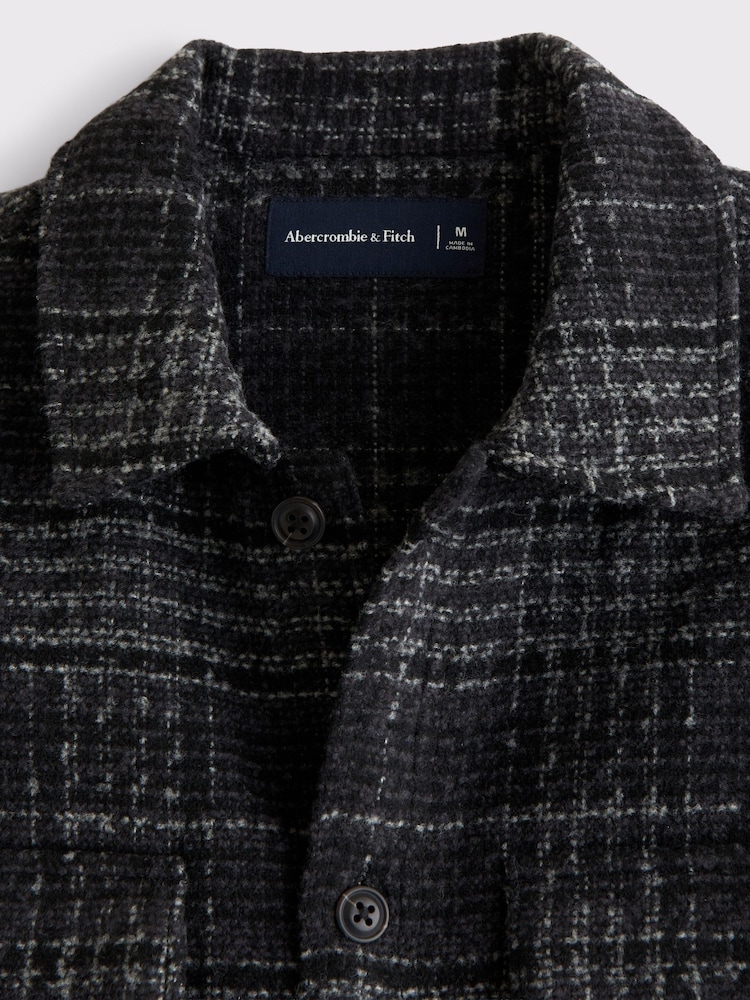 Abercrombie & Fitch Black Boucle Long Sleeve Shirt - Image 2 of 2
