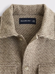 Abercrombie & Fitch Brown Boucle Long Sleeve Shirt - Image 8 of 8