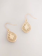 Gold Tone Stone Drop Earrings - Image 4 of 5