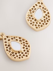 Gold Tone Stone Drop Earrings - Image 5 of 5