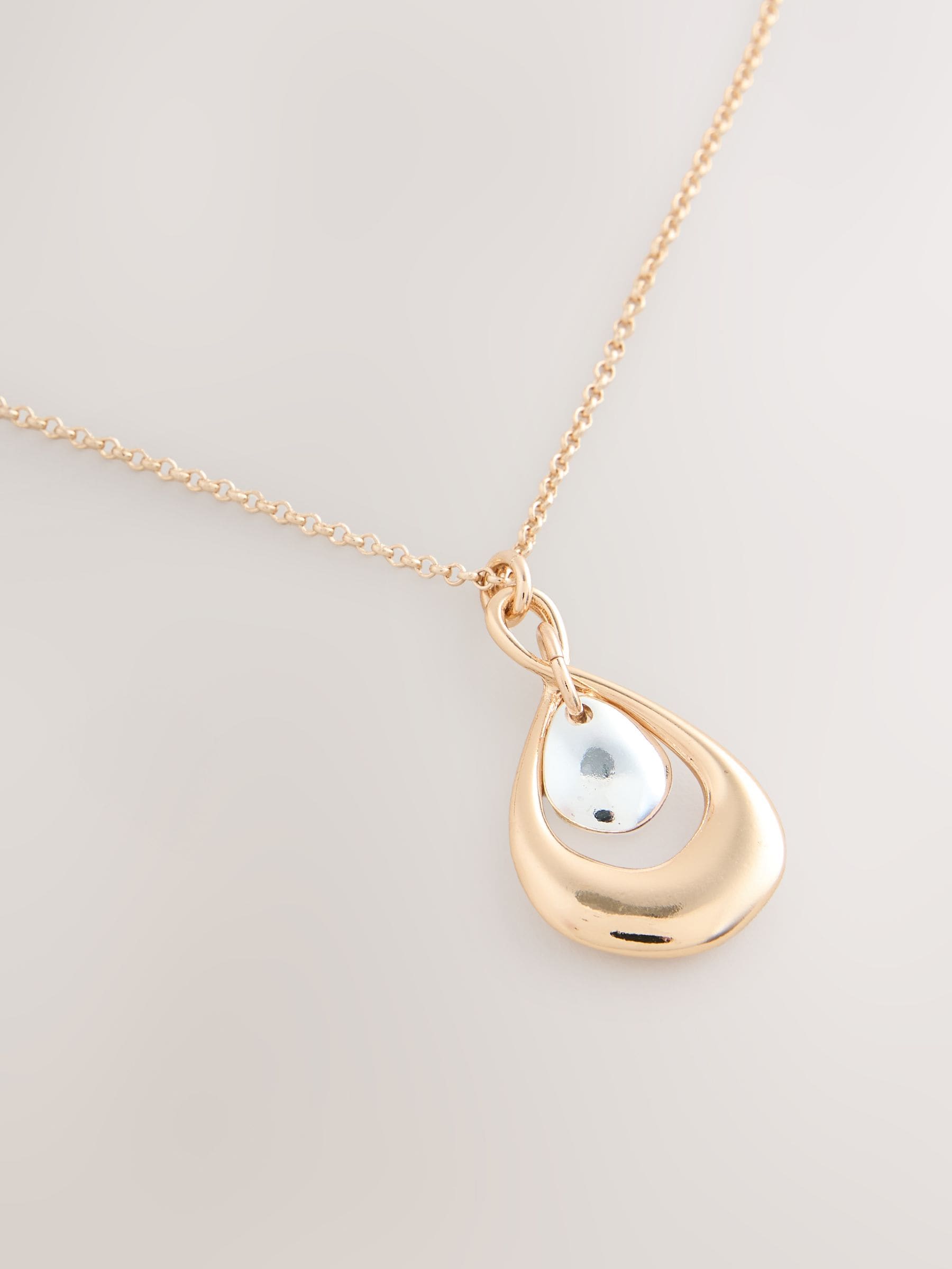 Buy Silver Tone Mixed Metal Pendant Necklace from Next Romania