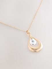 Silver Tone Mixed Metal Pendant Necklace - Image 4 of 5