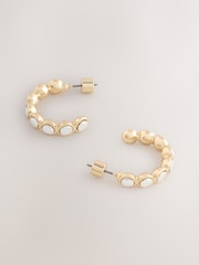 لون فضي - أقراط حلقية من معادن مختلطة - Image 4 of 5