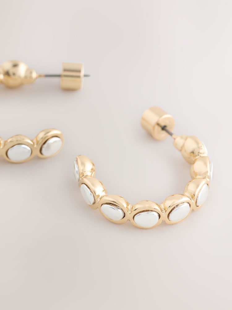 لون فضي - أقراط حلقية من معادن مختلطة - Image 5 of 5