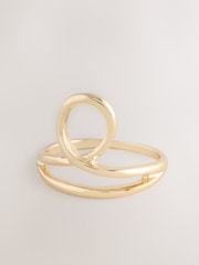 Gold Tone Cross Over Ring - Image 1 of 3